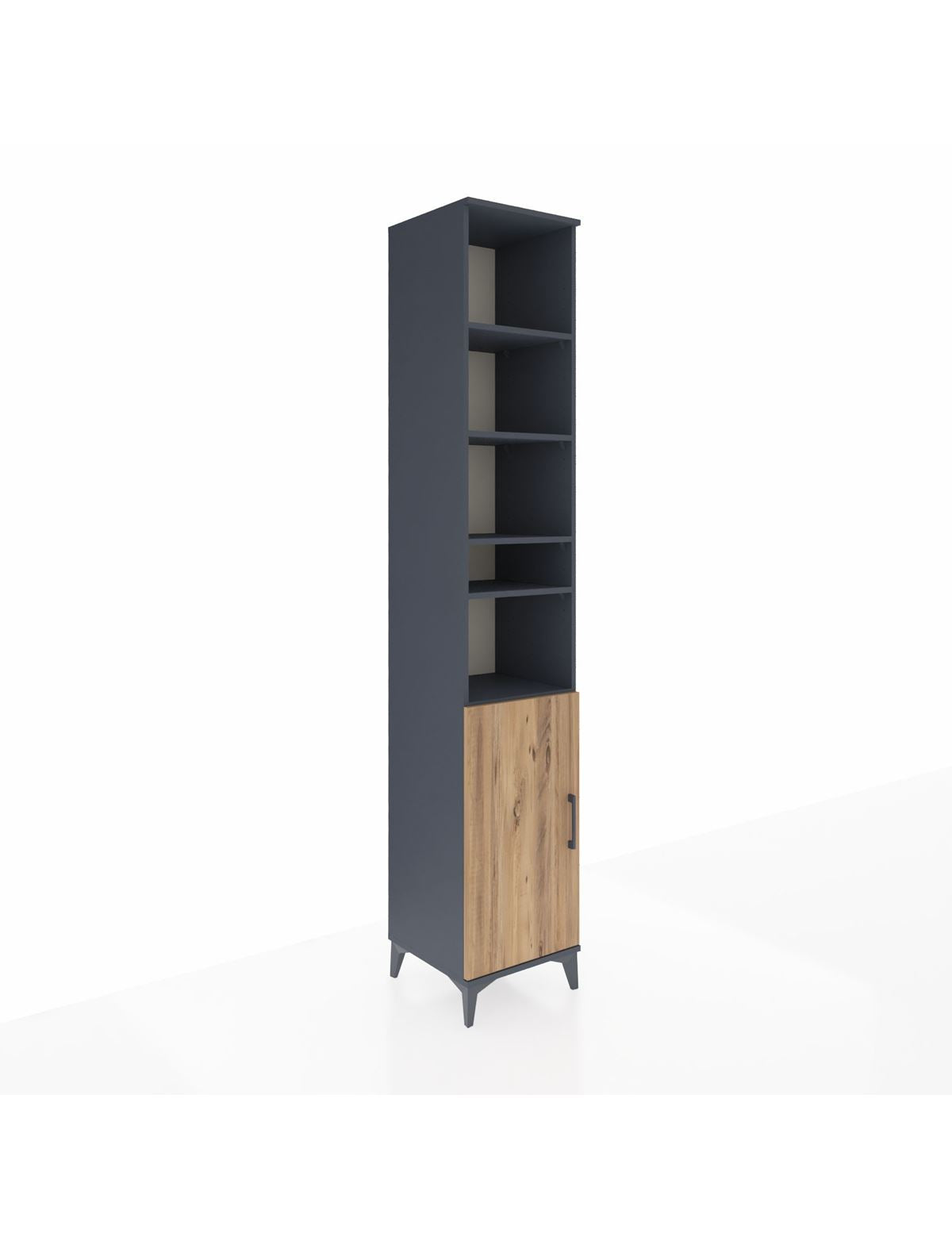 Hyperion Dolap 7 Raflı Tek Kapaklı 44x44x243 Antrasit-Çam