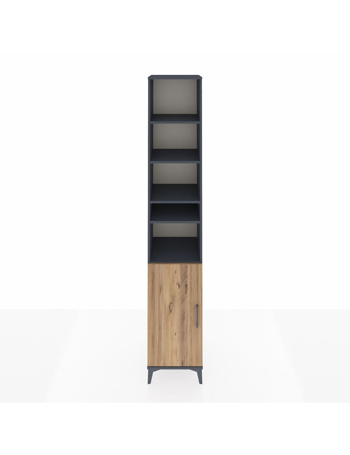 Hyperion Dolap 7 Raflı Tek Kapaklı 44x44x243 Antrasit-Çam