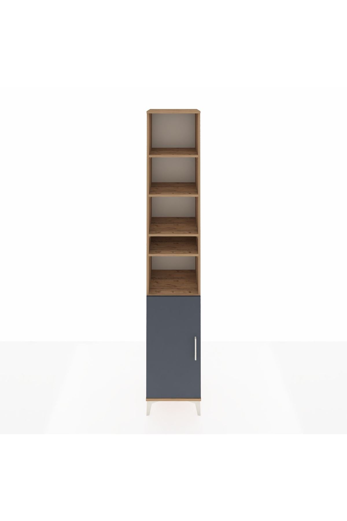 Hyperion Dolap 7 Raflı Tek Kapaklı 44x44x243 Çam-Antrasit