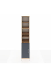 Hyperion Dolap 7 Raflı Tek Kapaklı 44x44x243 Çam-Antrasit