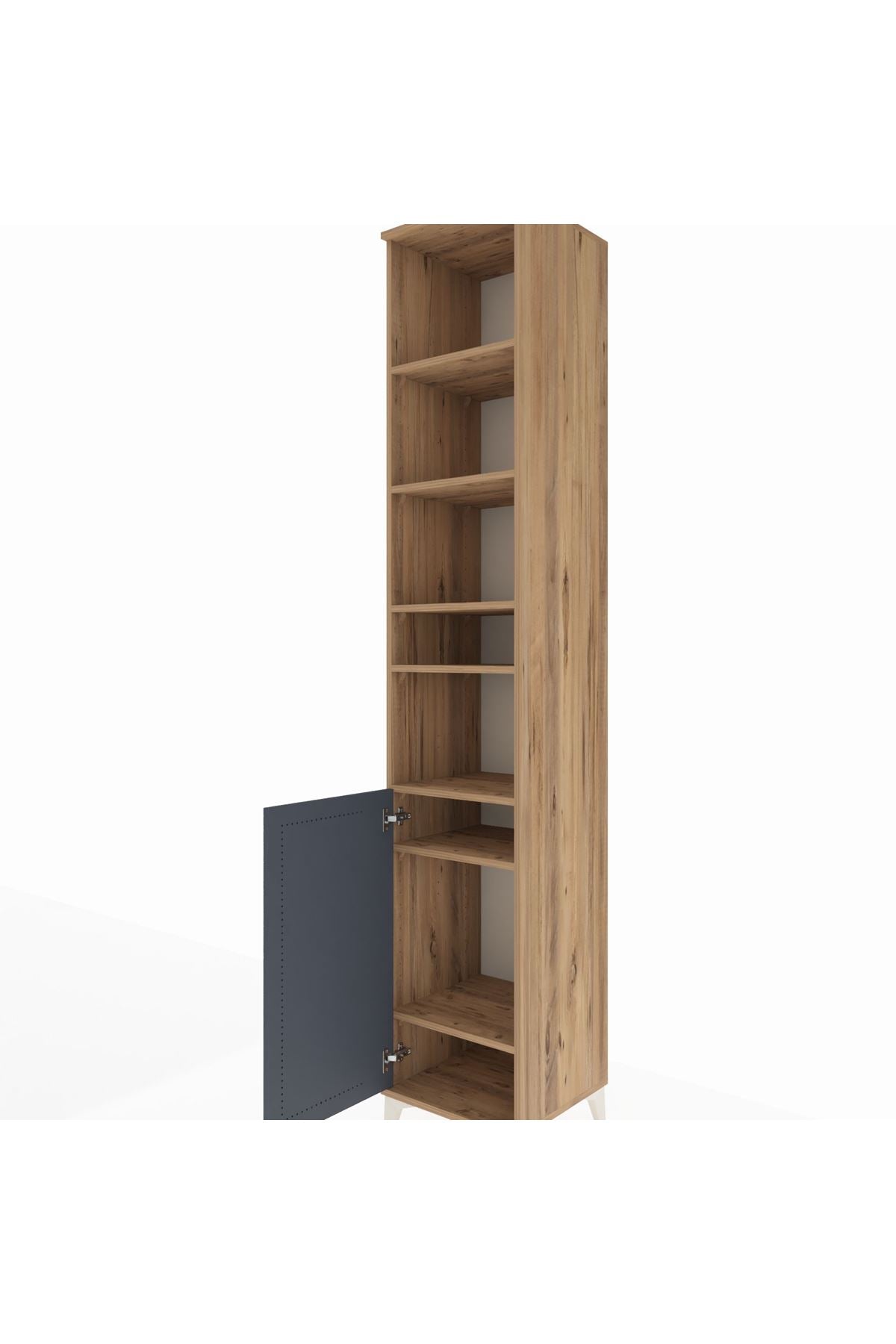 Hyperion Dolap 7 Raflı Tek Kapaklı 44x44x243 Çam-Antrasit