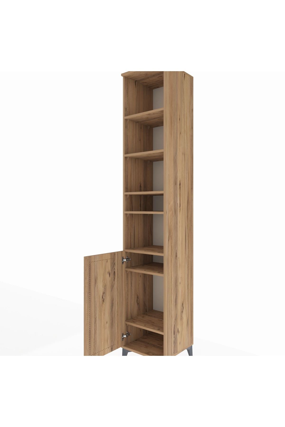 Hyperion Dolap 7 Raflı Tek Kapaklı 44x44x243 Çam-Çam