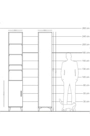 Hyperion Dolap 7 Raflı Tek Kapaklı 44x44x243 Çam-Çam