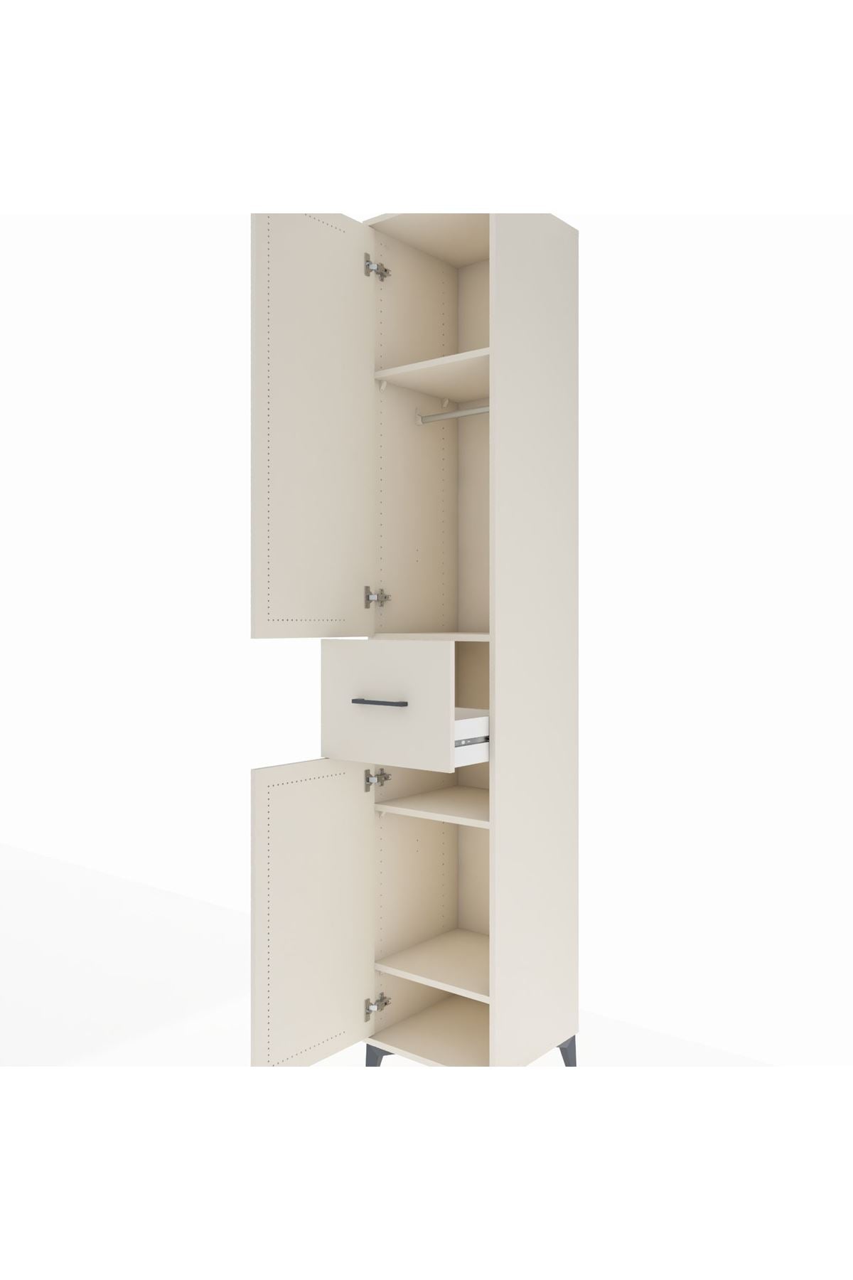 Hyperion Dolap 4 Raflı Tek Çekmeceli Tek Askılı 44x44x243 Aytaşı-Aytaşı