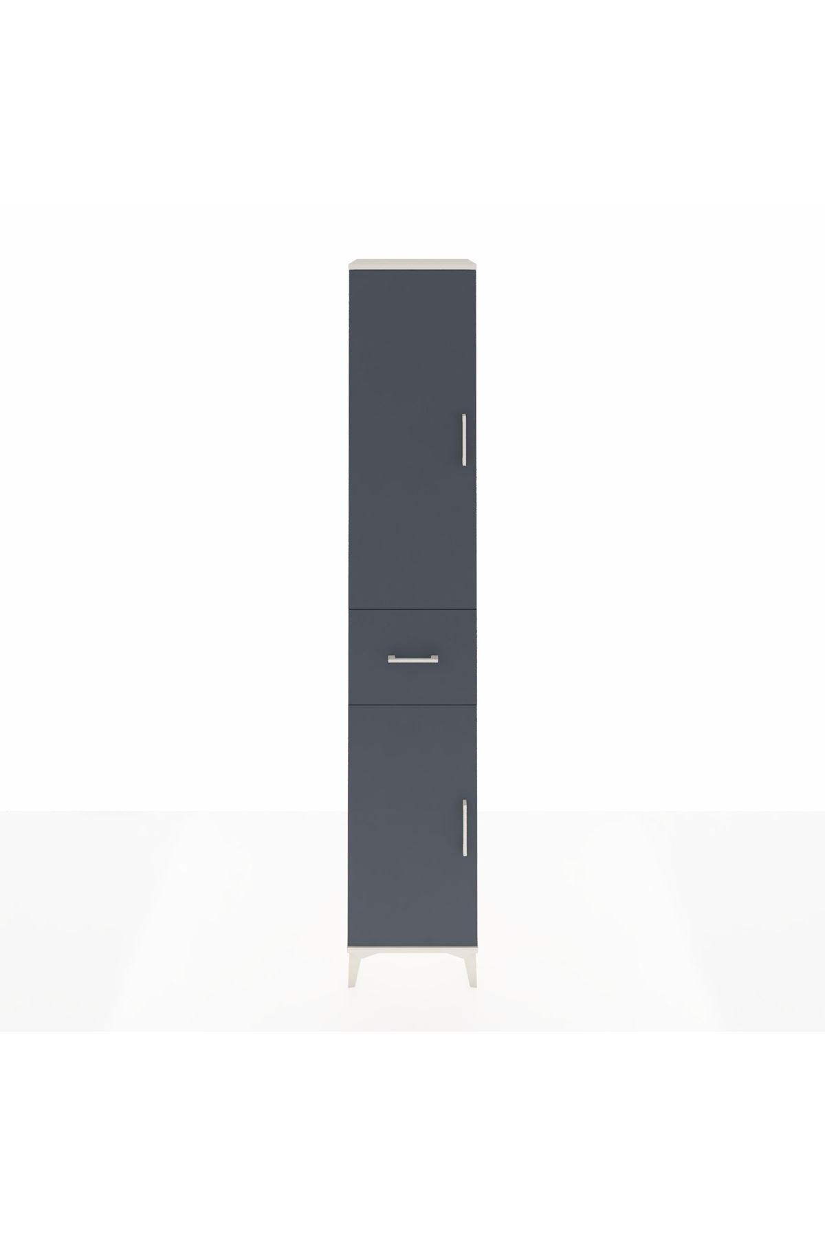 Hyperion Dolap 4 Raflı Tek Çekmeceli Tek Askılı 44x44x243 Aytaşı-Antrasit