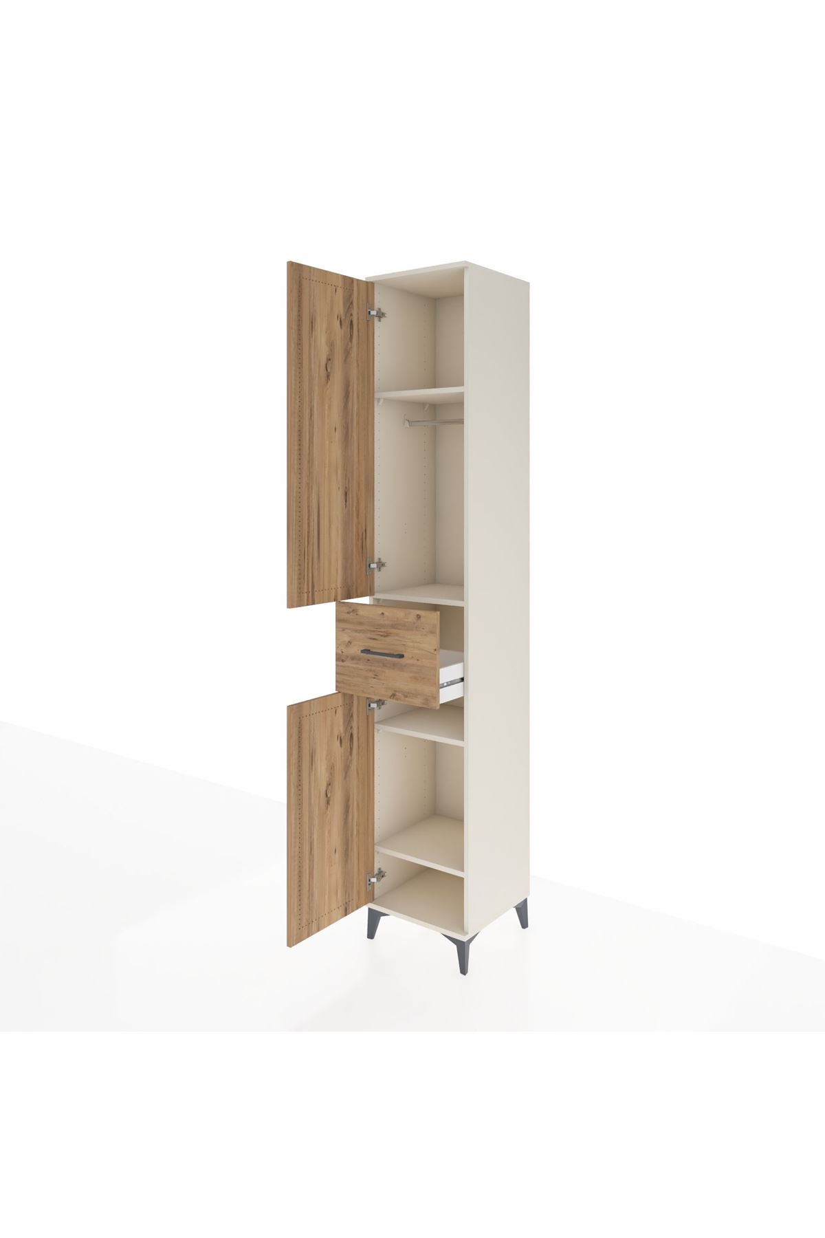 Hyperion Dolap 4 Raflı Tek Çekmeceli Tek Askılı 44x44x243 Aytaşı-Çam