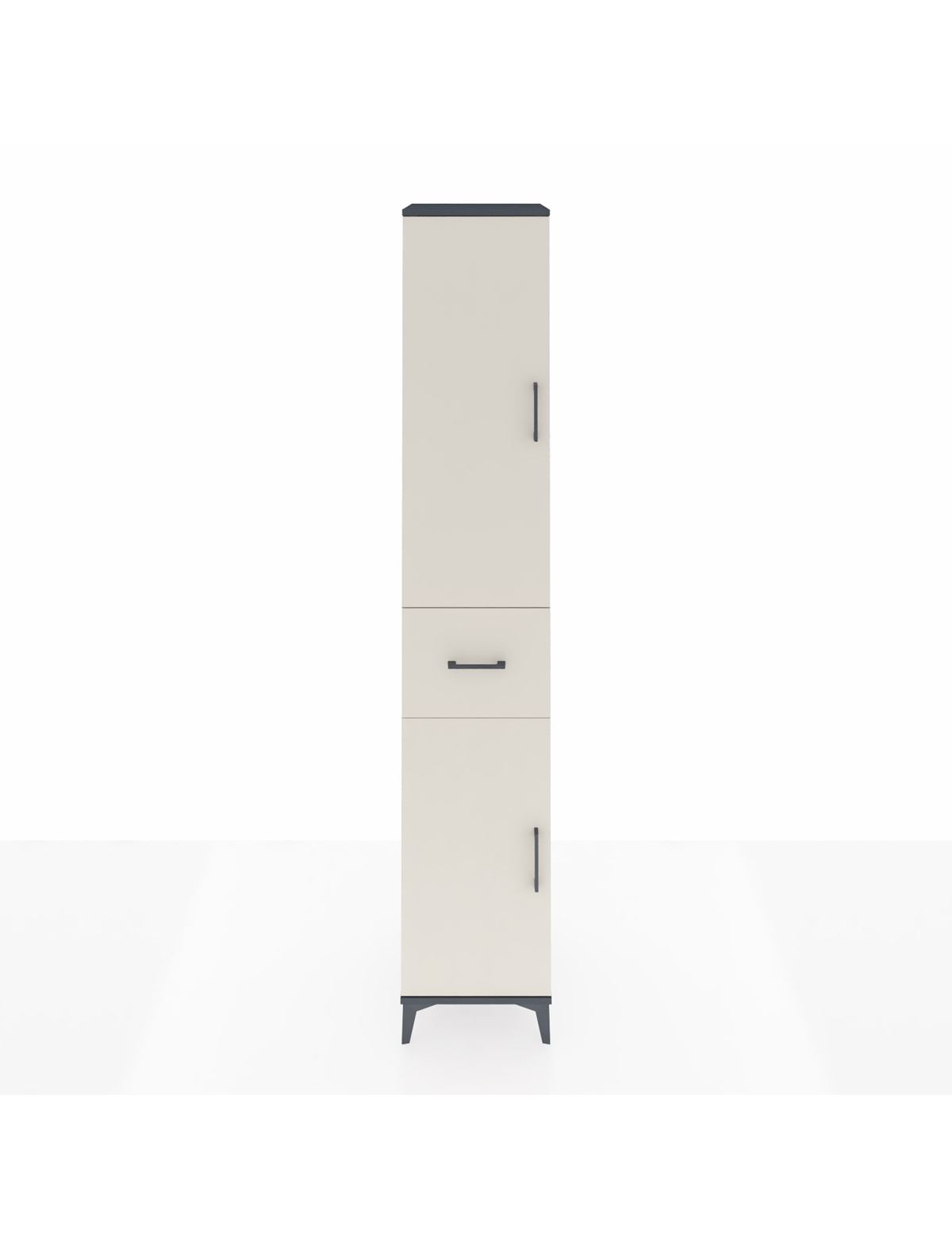 Hyperion Dolap 4 Raflı Tek Çekmeceli Tek Askılı 44x44x243 Antrasit-Aytaşı