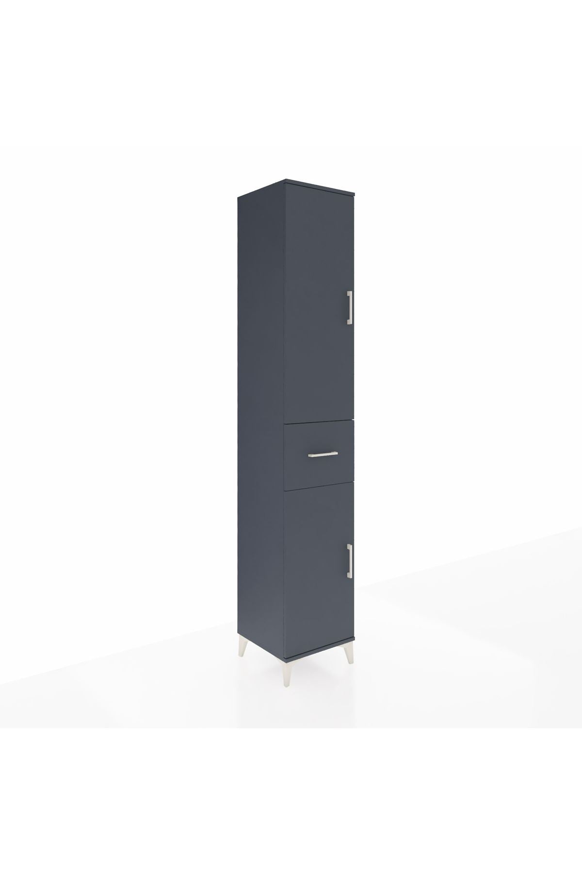 Hyperion Dolap 4 Raflı Tek Çekmeceli Tek Askılı 44x44x243 Antrasit-Antrasit