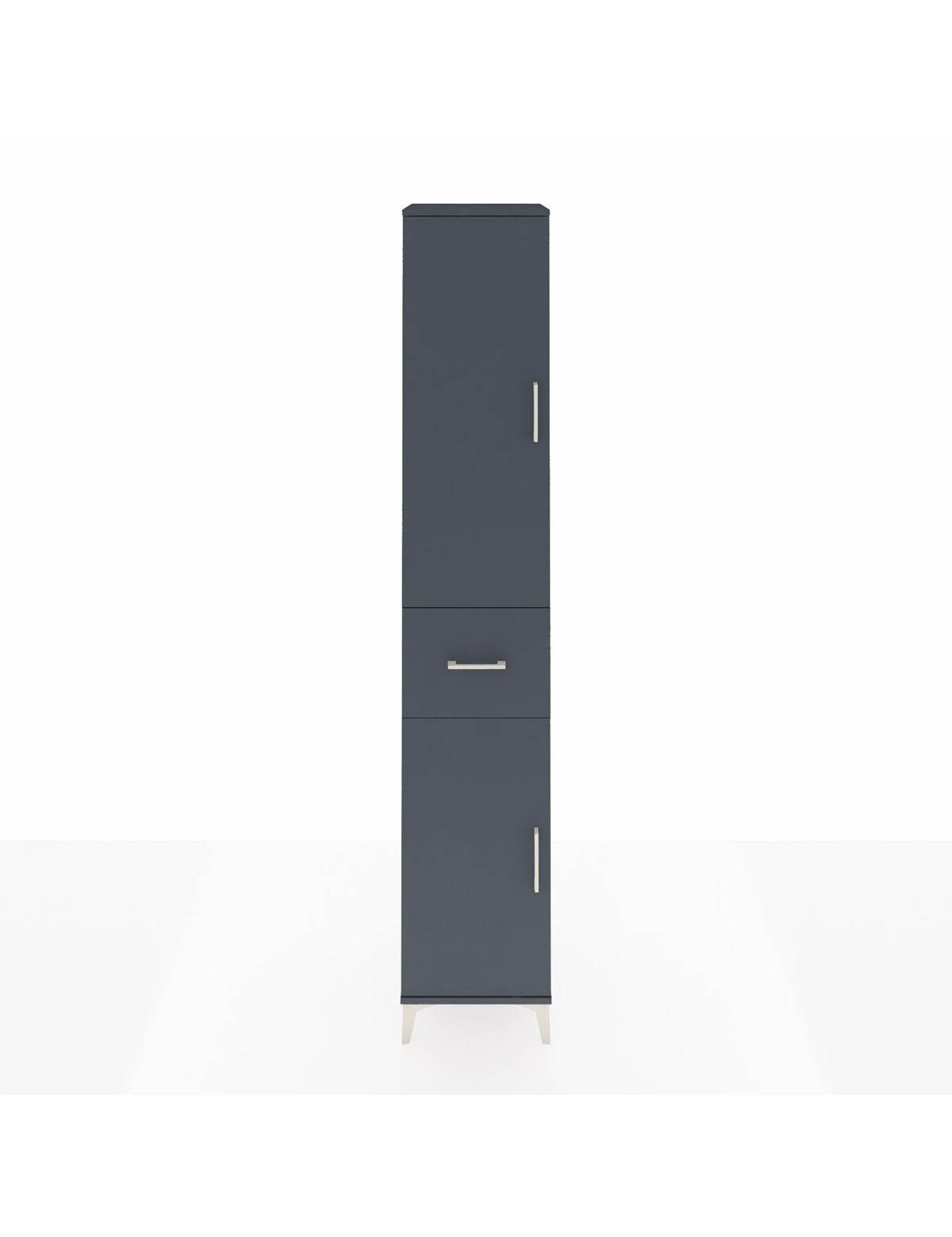 Hyperion Dolap 4 Raflı Tek Çekmeceli Tek Askılı 44x44x243 Antrasit-Antrasit