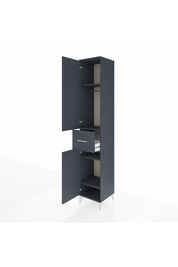 Hyperion Dolap 4 Raflı Tek Çekmeceli Tek Askılı 44x44x243 Antrasit-Antrasit