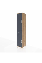 Hyperion Dolap 4 Raflı Tek Çekmeceli Tek Askılı 44x44x243 Çam-Antrasit