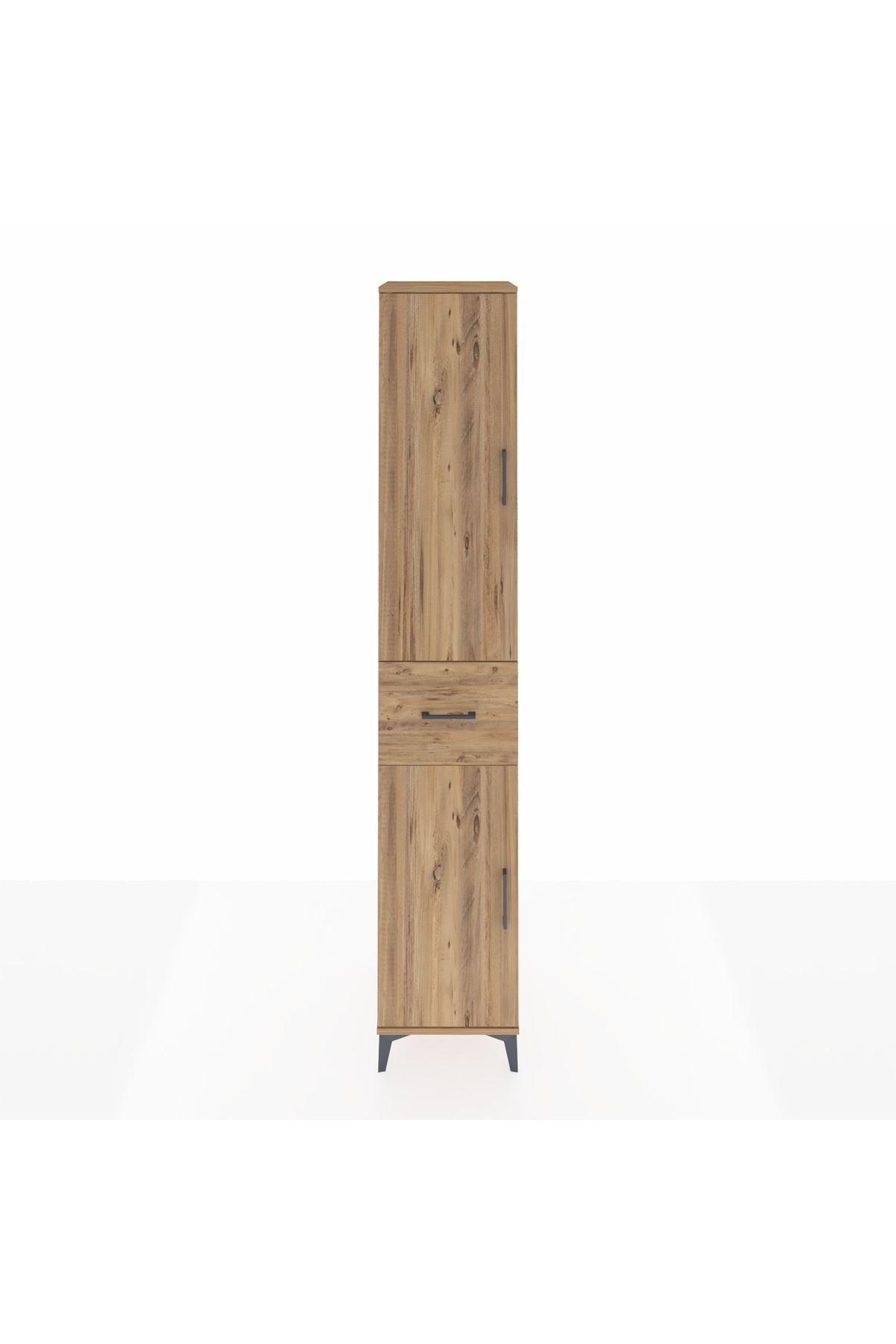 Hyperion Dolap 4 Raflı Tek Çekmeceli Tek Askılı 44x44x243 Çam-Çam