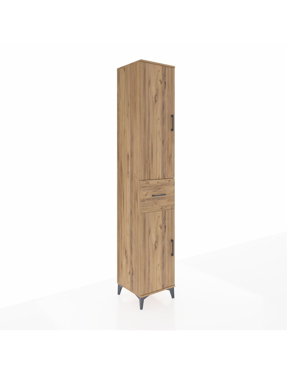 Hyperion Dolap 4 Raflı Tek Çekmeceli Tek Askılı 44x44x243 Çam-Çam