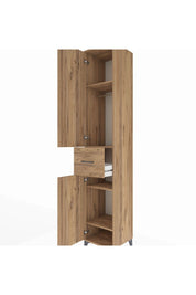 Hyperion Dolap 4 Raflı Tek Çekmeceli Tek Askılı 44x44x243 Çam-Çam