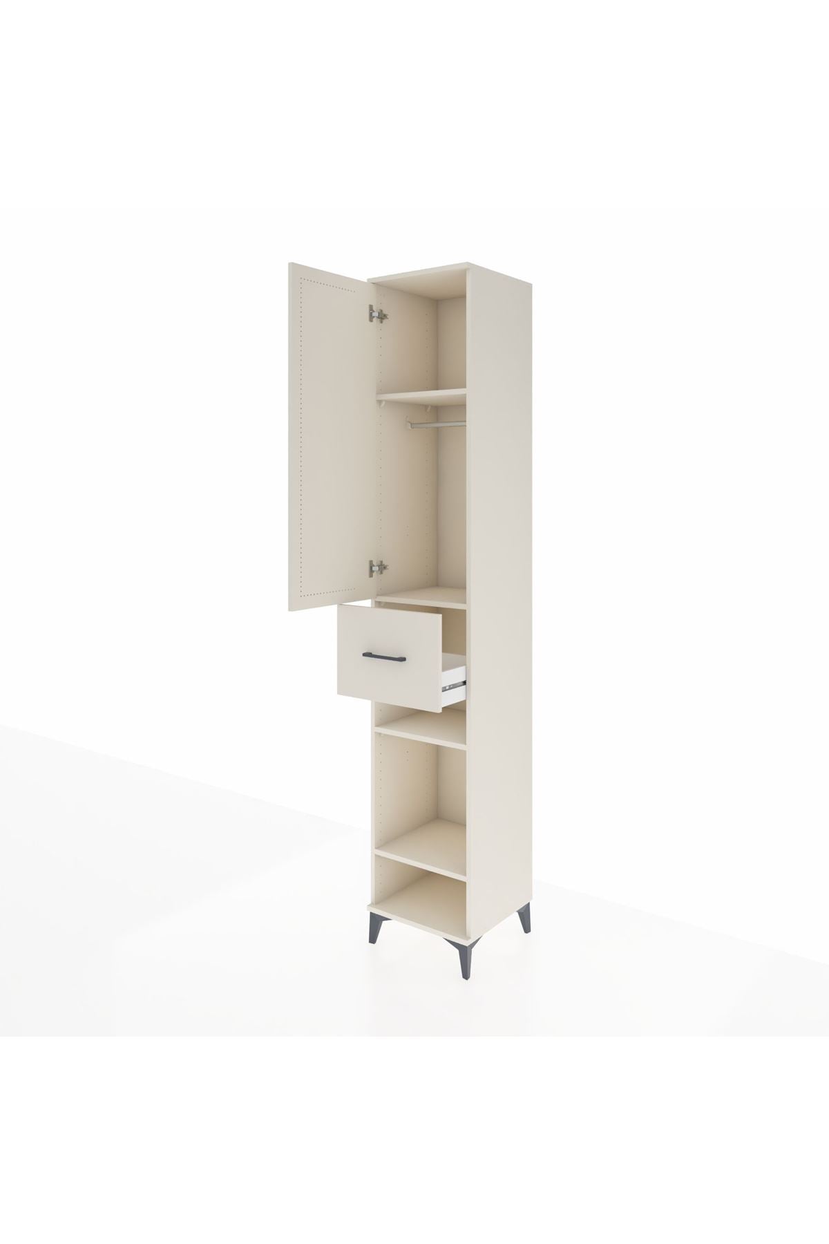 Hyperion Dolap 4 Raflı Tek Çekmeceli Tek Askılı 44x44x243 Aytaşı-Aytaşı