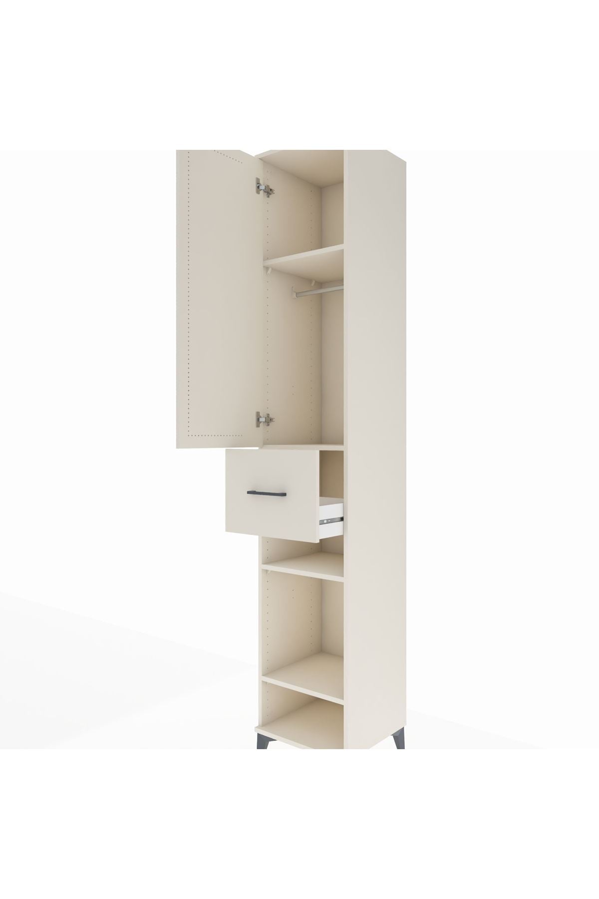 Hyperion Dolap 4 Raflı Tek Çekmeceli Tek Askılı 44x44x243 Aytaşı-Aytaşı