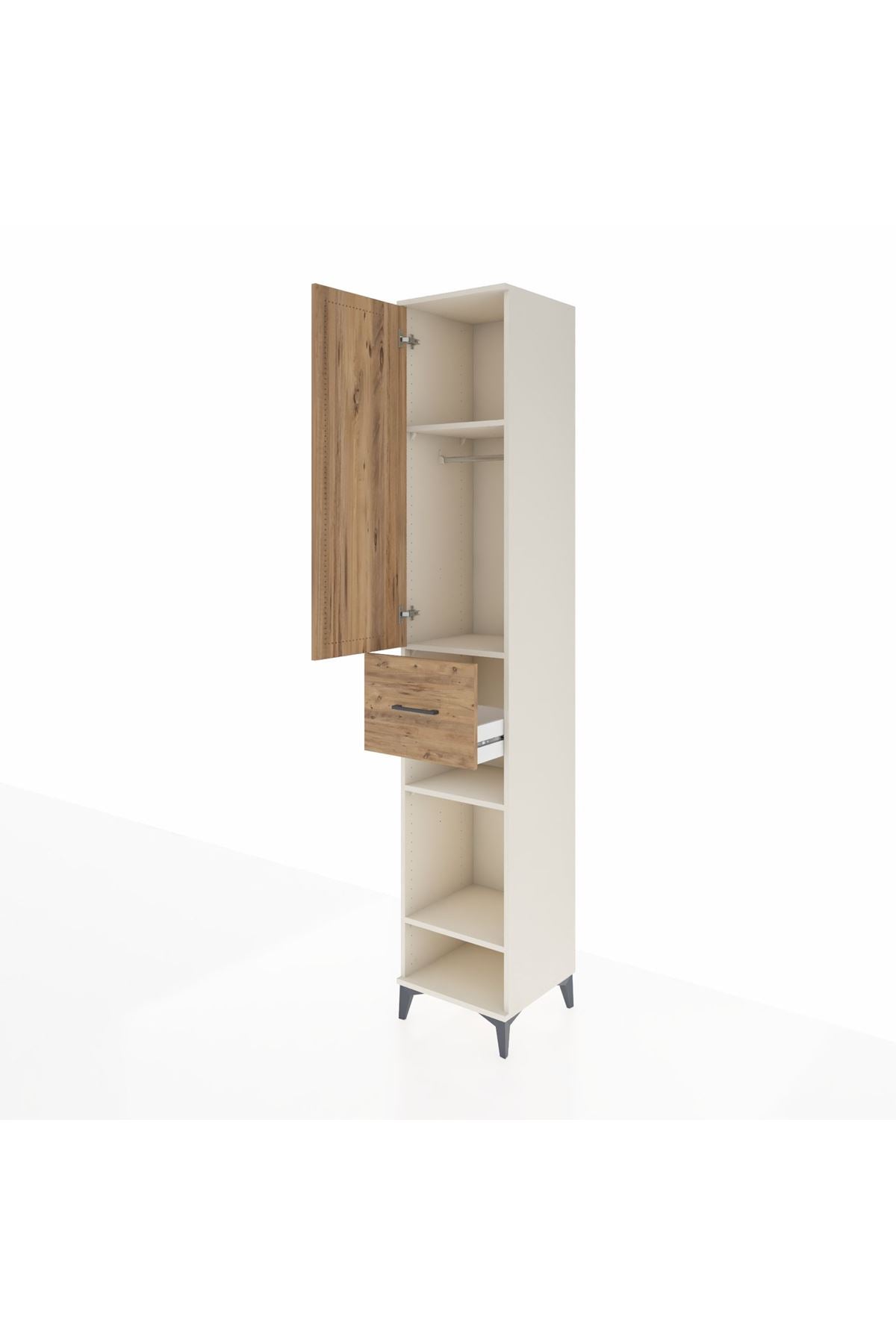 Hyperion Dolap 4 Raflı Tek Çekmeceli Tek Askılı 44x44x243 Aytaşı-Çam