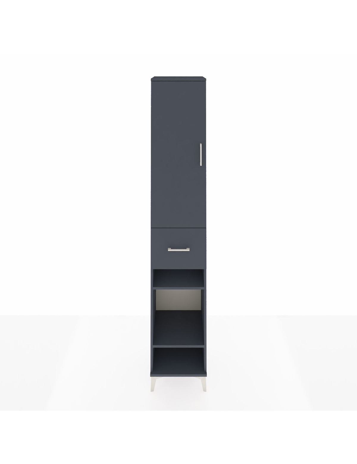 Hyperion Dolap 4 Raflı Tek Çekmeceli Tek Askılı 44x44x243 Antrasit-Antrasit