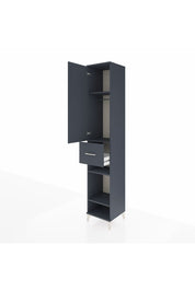 Hyperion Dolap 4 Raflı Tek Çekmeceli Tek Askılı 44x44x243 Antrasit-Antrasit