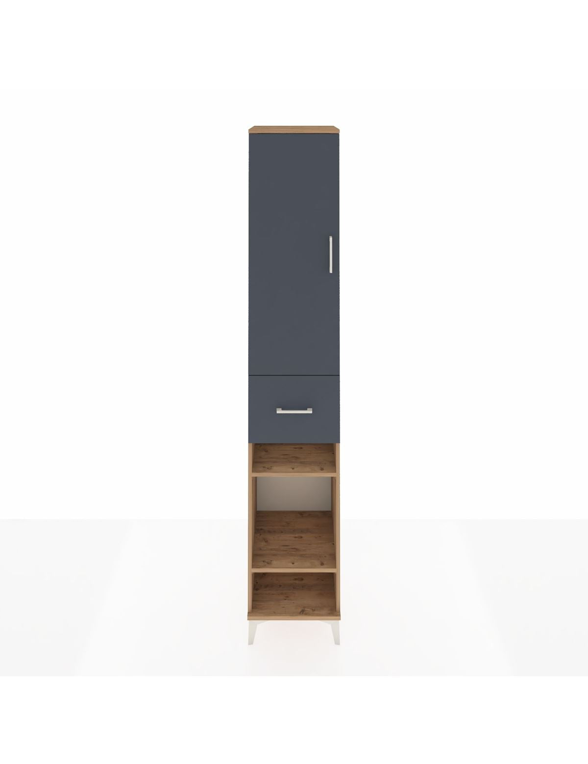 Hyperion Dolap 4 Raflı Tek Çekmeceli Tek Askılı 44x44x243 Çam-Antrasit