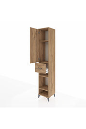 Hyperion Dolap 4 Raflı Tek Çekmeceli Tek Askılı 44x44x243 Çam-Çam