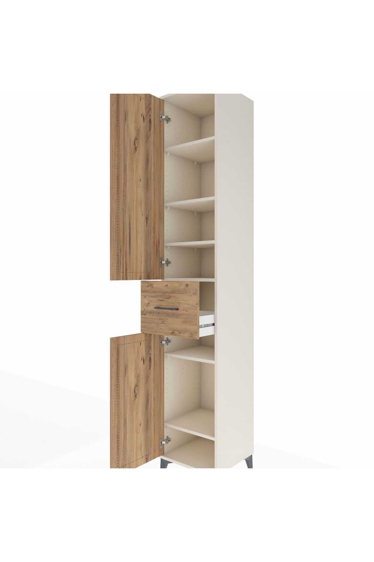 Hyperion Dolap 6 Raflı Tek Çekmeceli 2 Kapaklı 44x44x243 Aytaşı-Çam