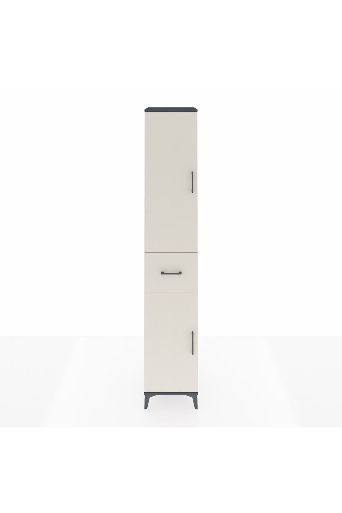 Hyperion Dolap 6 Raflı Tek Çekmeceli 2 Kapaklı 44x44x243 Antrasit-Aytaşı