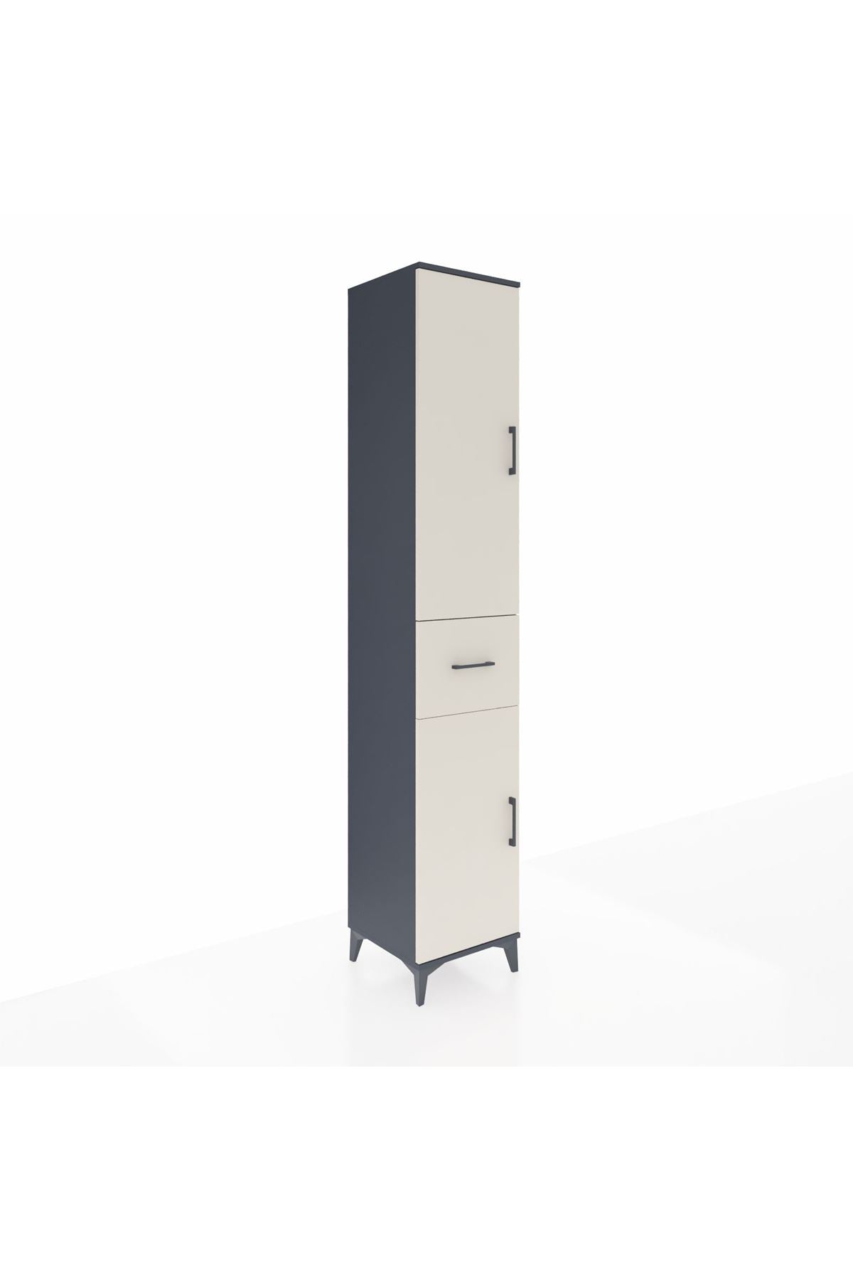 Hyperion Dolap 6 Raflı Tek Çekmeceli 2 Kapaklı 44x44x243 Antrasit-Aytaşı