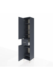 Hyperion Dolap 6 Raflı Tek Çekmeceli 2 Kapaklı 44x44x243 Antrasit-Antrasit