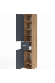 Hyperion Dolap 6 Raflı Tek Çekmeceli 2 Kapaklı 44x44x243 Çam-Antrasit