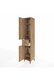 Hyperion Dolap 6 Raflı Tek Çekmeceli 2 Kapaklı 44x44x243 Çam-Çam