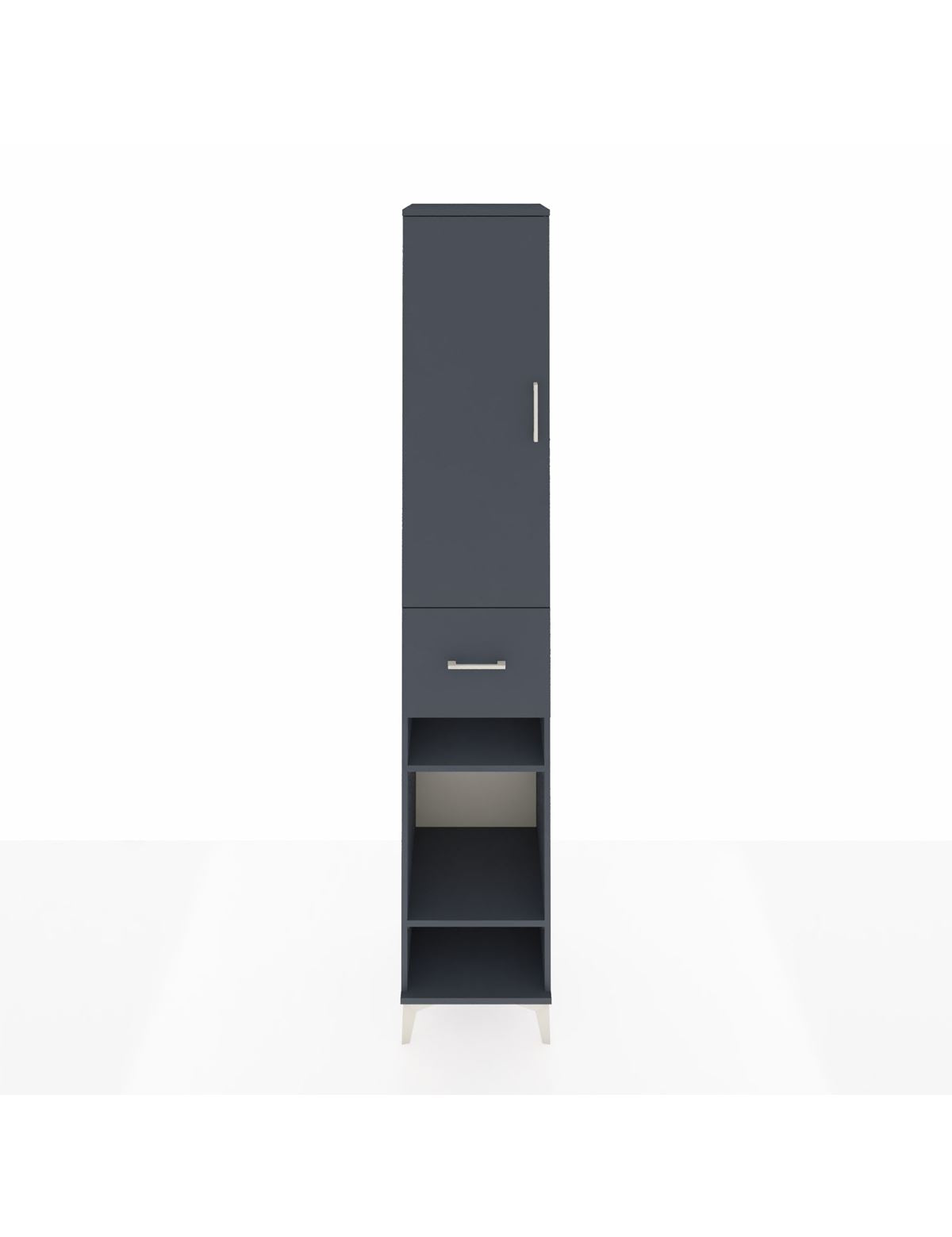 Hyperion Dolap 6 Raflı Tek Çekmeceli Tek Kapaklı 44x44x243 Antrasit-Antrasit