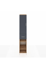 Hyperion Dolap 6 Raflı Tek Çekmeceli Tek Kapaklı 44x44x243 Çam-Antrasit