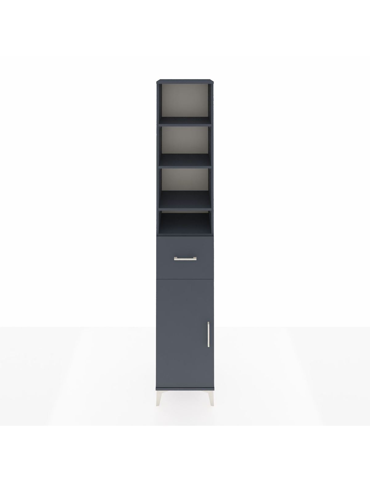 Hyperion Dolap 6 Raflı Tek Çekmeceli Tek Kapaklı 44x44x243 Antrasit-Antrasit