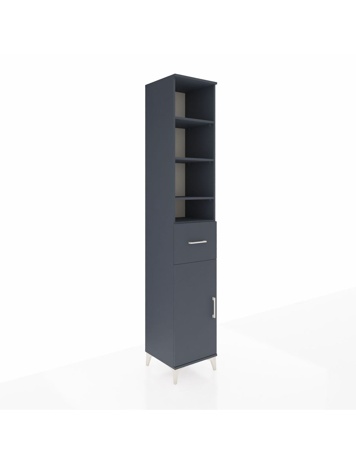 Hyperion Dolap 6 Raflı Tek Çekmeceli Tek Kapaklı 44x44x243 Antrasit-Antrasit