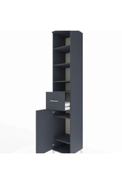 Hyperion Dolap 6 Raflı Tek Çekmeceli Tek Kapaklı 44x44x243 Antrasit-Antrasit