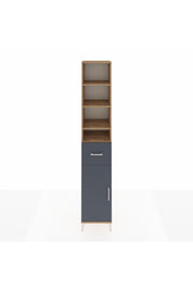 Hyperion Dolap 6 Raflı Tek Çekmeceli Tek Kapaklı 44x44x243 Çam-Antrasit