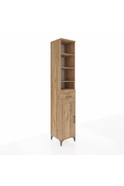 Hyperion Dolap 6 Raflı Tek Çekmeceli Tek Kapaklı 44x44x243 Çam-Çam