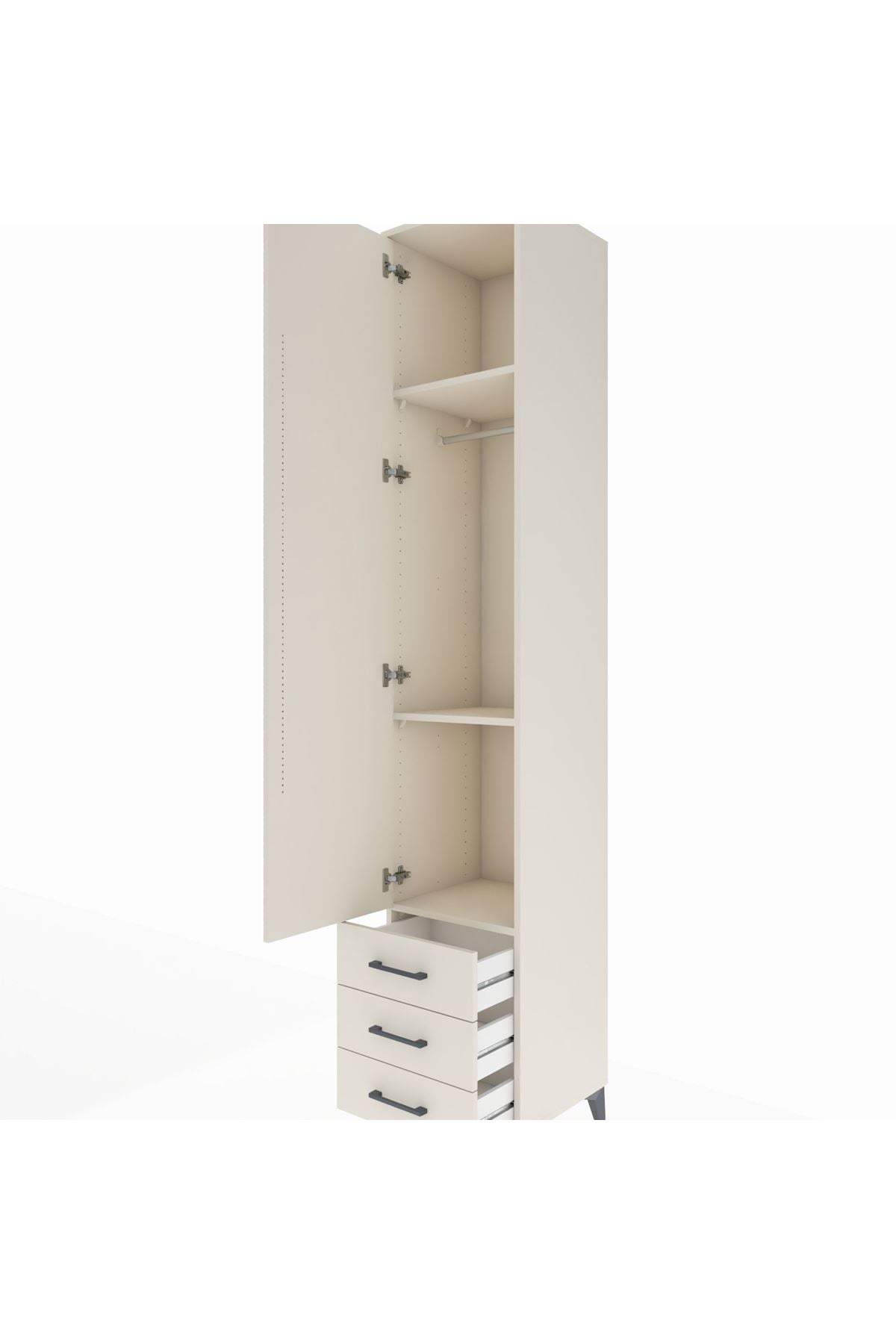 Hyperion Dolap 3 Raflı 3 Çekmeceli Tek Askılı 44x44x243 Aytaşı-Aytaşı