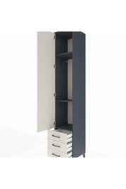 Hyperion Dolap 3 Raflı 3 Çekmeceli Tek Askılı 44x44x243 Antrasit-Aytaşı