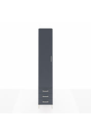 Hyperion Dolap 3 Raflı 3 Çekmeceli Tek Askılı 44x44x243 Antrasit-Antrasit