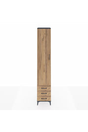 Hyperion Dolap 3 Raflı 3 Çekmeceli Tek Askılı 44x44x243 Antrasit-Çam