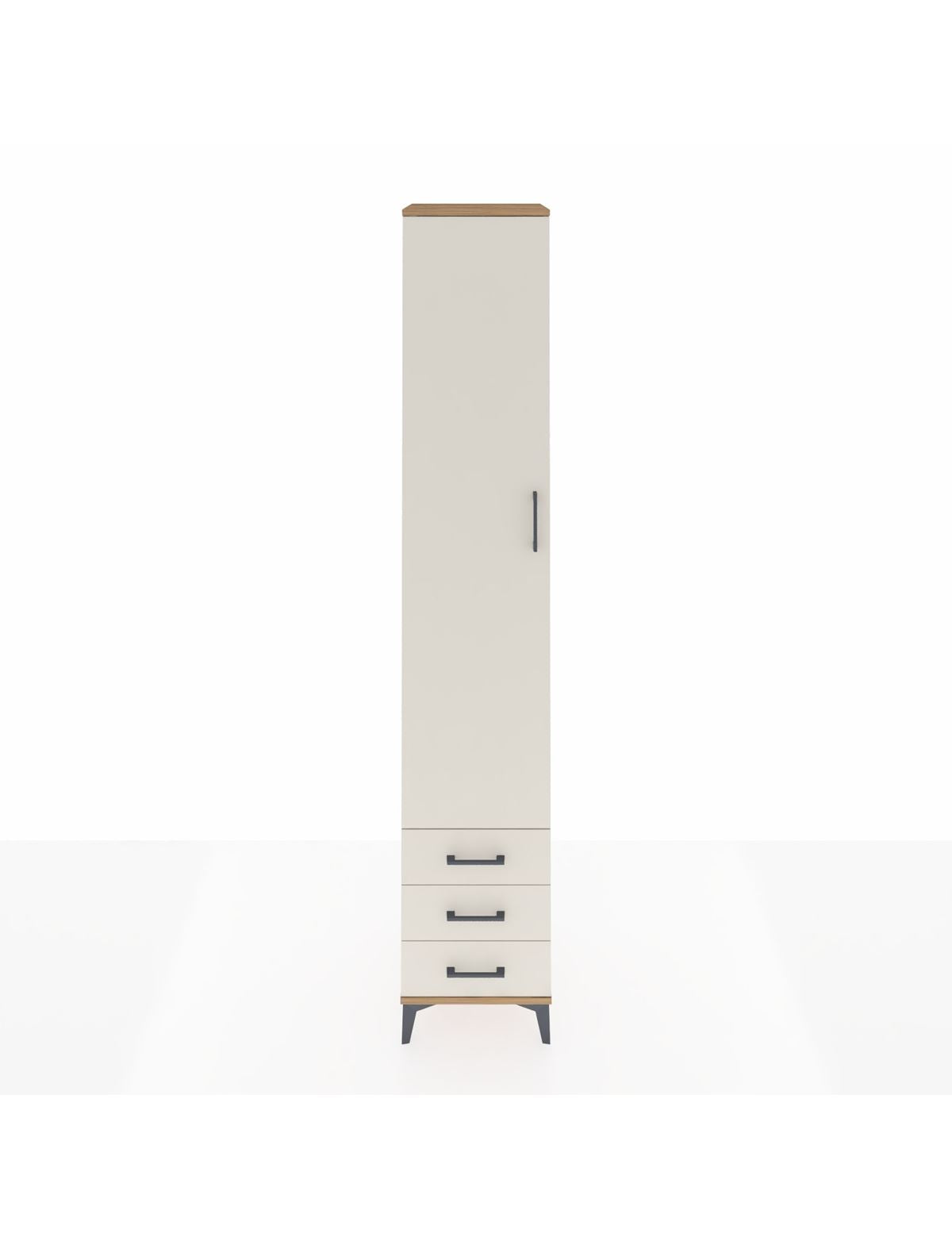 Hyperion Dolap 3 Raflı 3 Çekmeceli Tek Askılı 44x44x243 Çam-Aytaşı