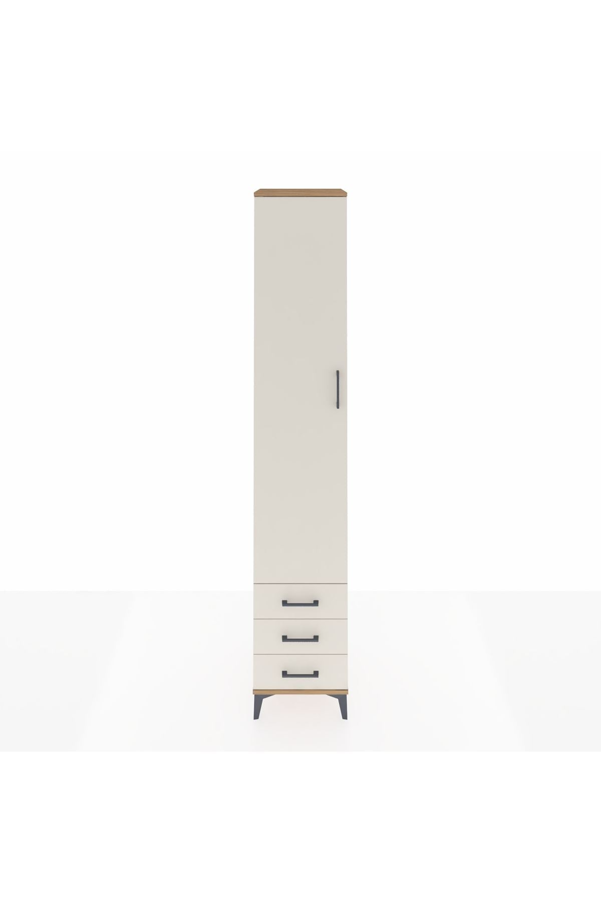 Hyperion Dolap 3 Raflı 3 Çekmeceli Tek Askılı 44x44x243 Çam-Aytaşı