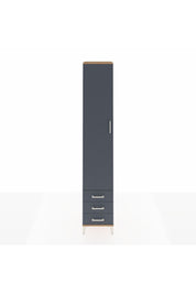 Hyperion Dolap 3 Raflı 3 Çekmeceli Tek Askılı 44x44x243 Çam-Antrasit