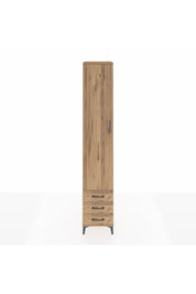 Hyperion Dolap 3 Raflı 3 Çekmeceli Tek Askılı 44x44x243 Çam-Çam