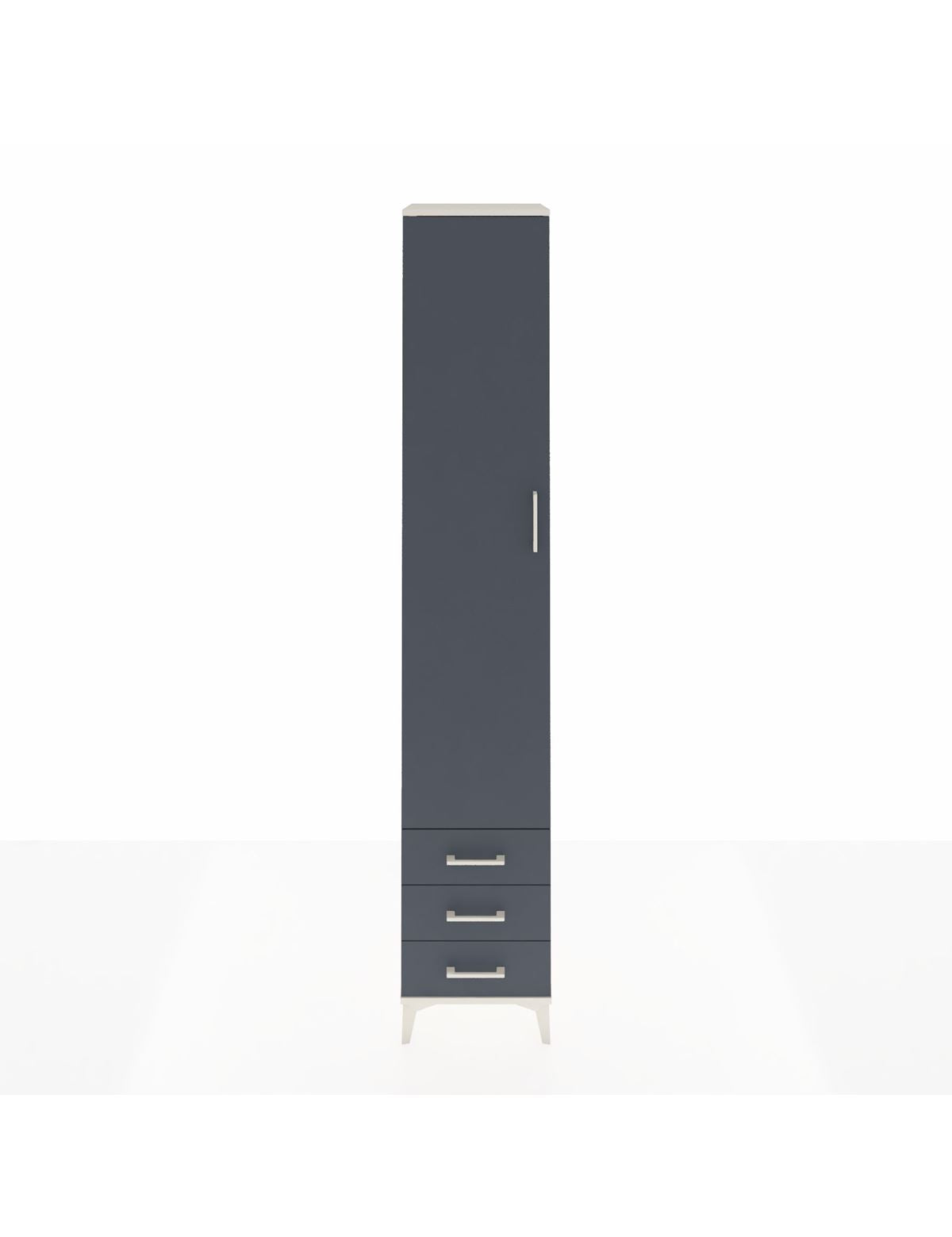 Hyperion Dolap 5 Raflı 3 Çekmeceli Tek Kapaklı 44x44x243 Aytaşı-Antrasit