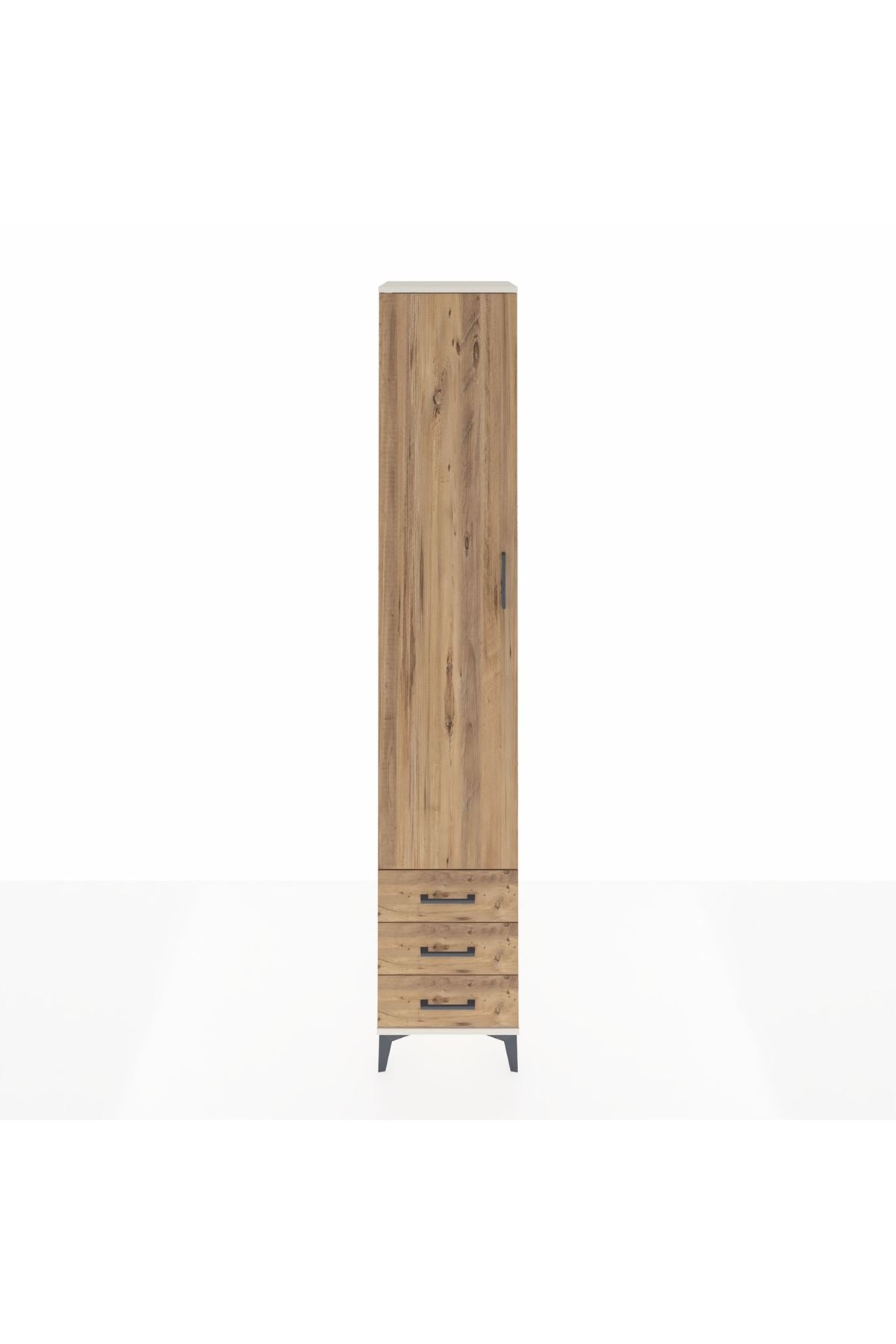 Hyperion Dolap 5 Raflı 3 Çekmeceli Tek Kapaklı 44x44x243 Aytaşı-Çam