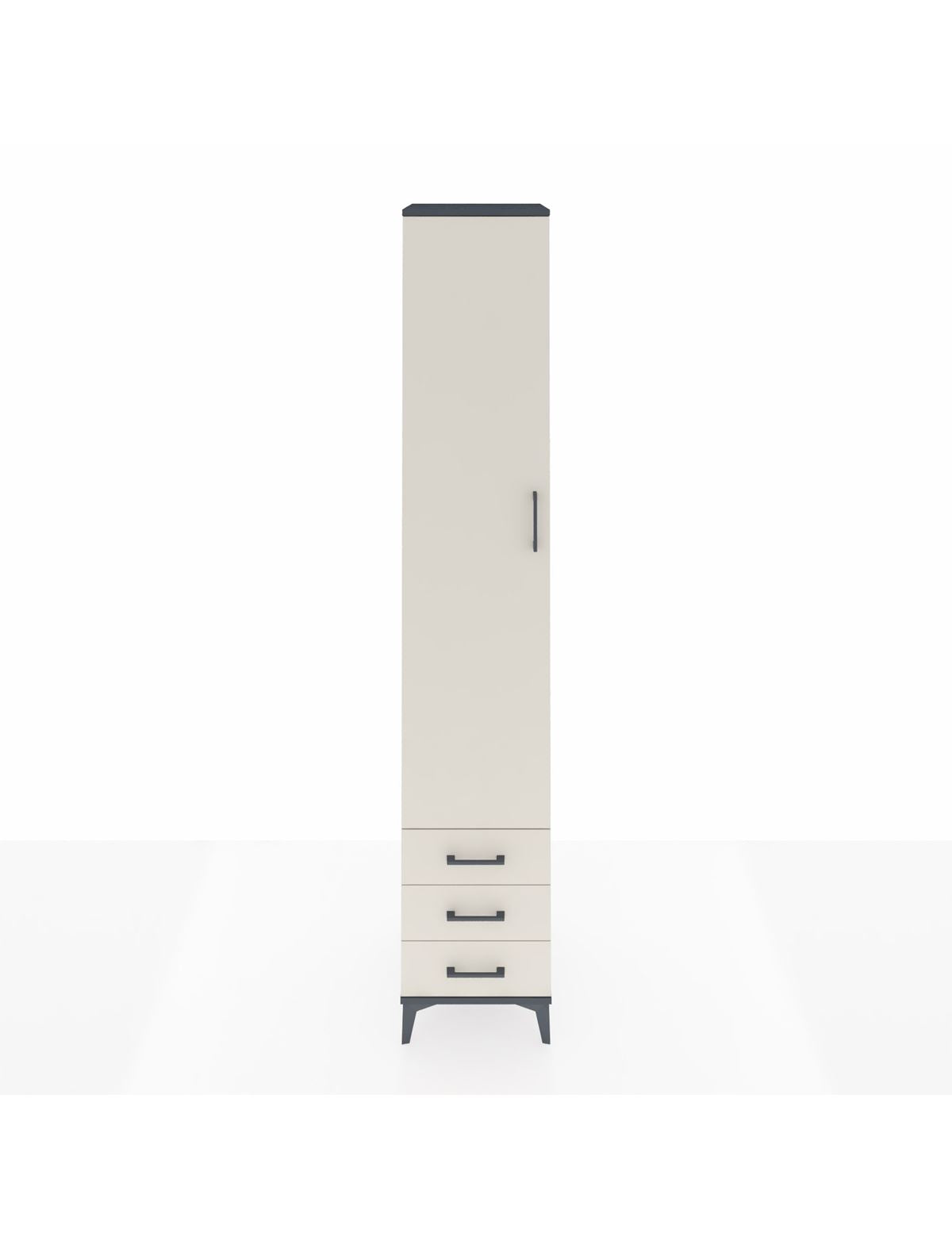 Hyperion Dolap 5 Raflı 3 Çekmeceli Tek Kapaklı 44x44x243 Antrasit-Aytaşı