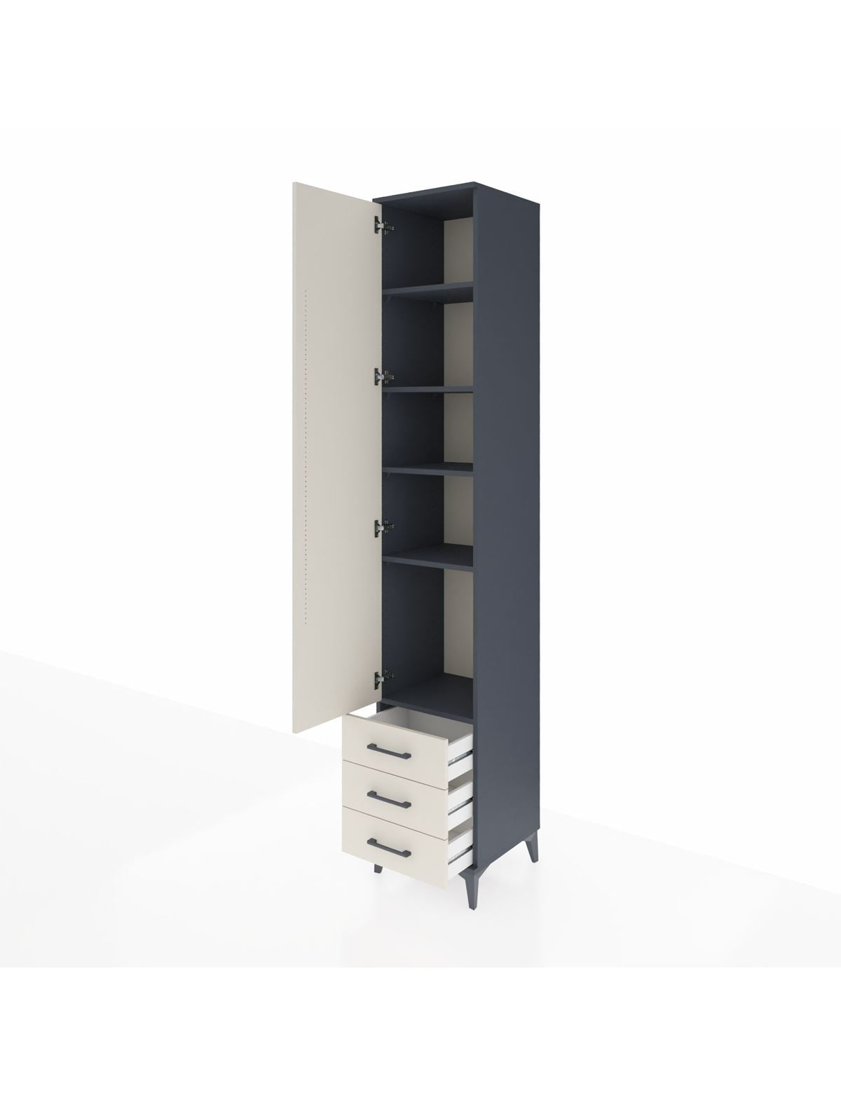 Hyperion Dolap 5 Raflı 3 Çekmeceli Tek Kapaklı 44x44x243 - S64M032V4B